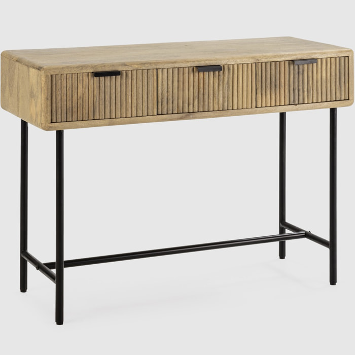 Console 3 tiroirs en bois de manguier - SANJA