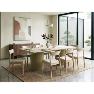 Table à manger ovale en bois "Zénith" - 180 cm - 8 places - Beige