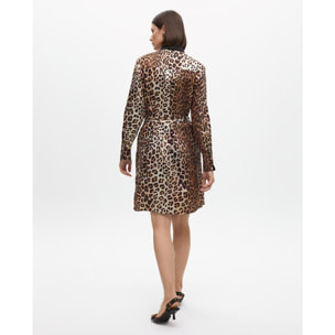 Blusa stampa animalier con dettagli tasche