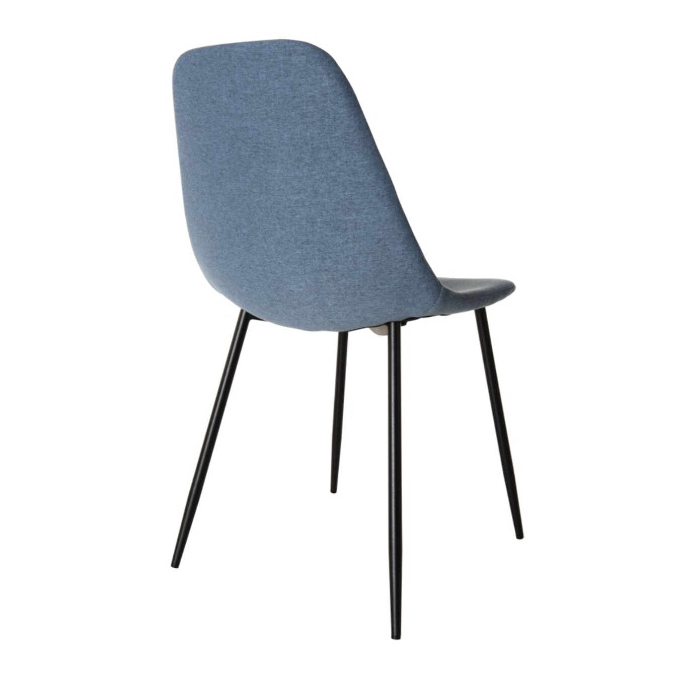 TOM - Lot de 2 chaises tissu bleu pieds métal noirs