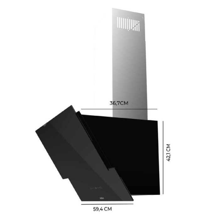 Cecotec Cappa decorativa Bolero Flux DT 608001 Glass Black A++