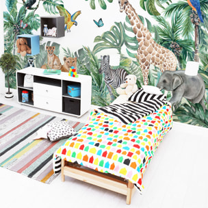 Papier peint panoramique jungle préencollé animaux des tropiques H 250 x L 480 cm