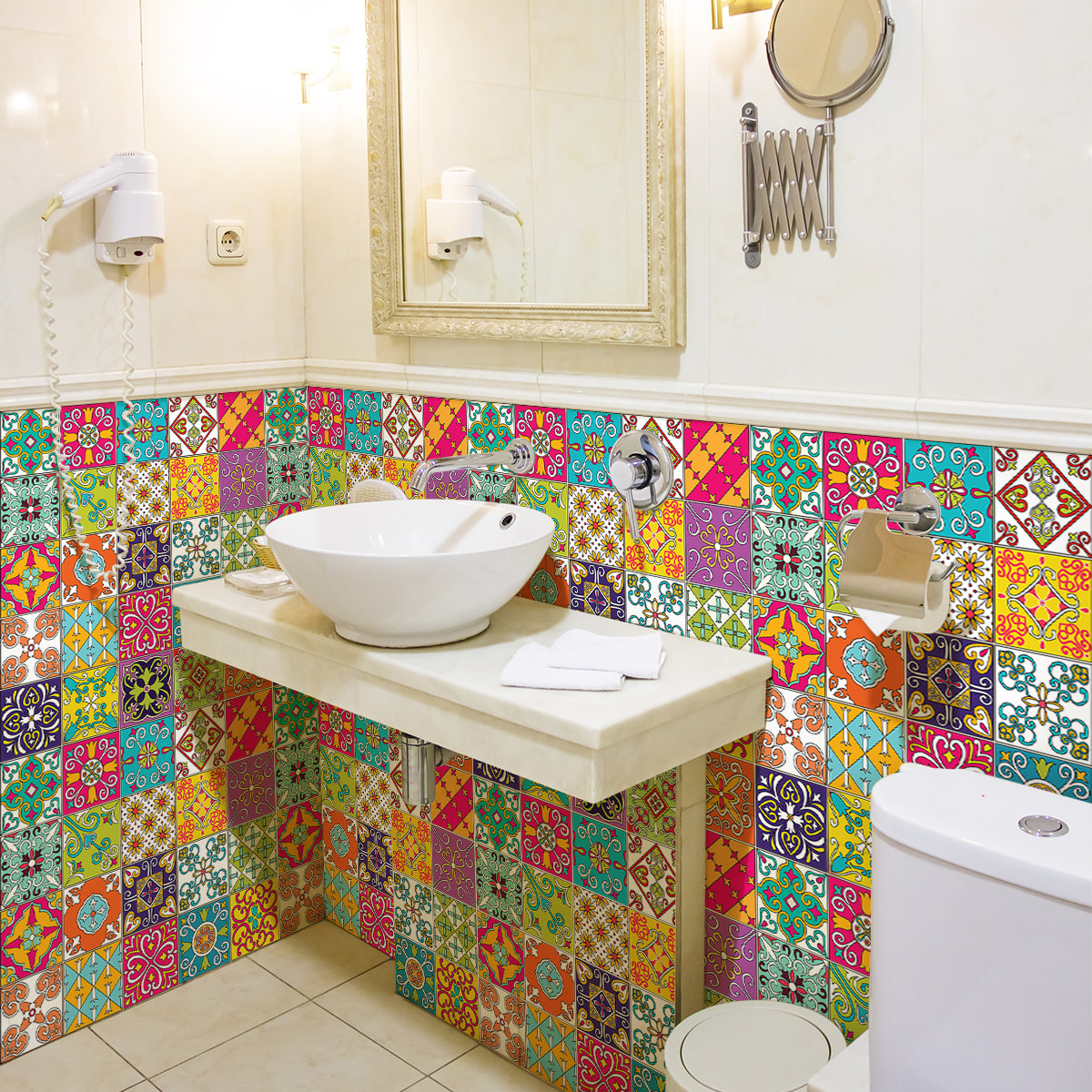 Stickers muraux - Sticker Mural Carrelage adhésif Cuisine Salle de Bain - 30 STICKERS CARRELAGES AZULEJOS JOSEPA