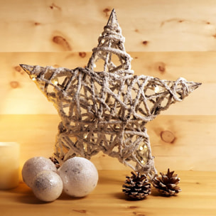 estrella navideña luminosa con 15 leds blancas cálidas 40x40x10cm