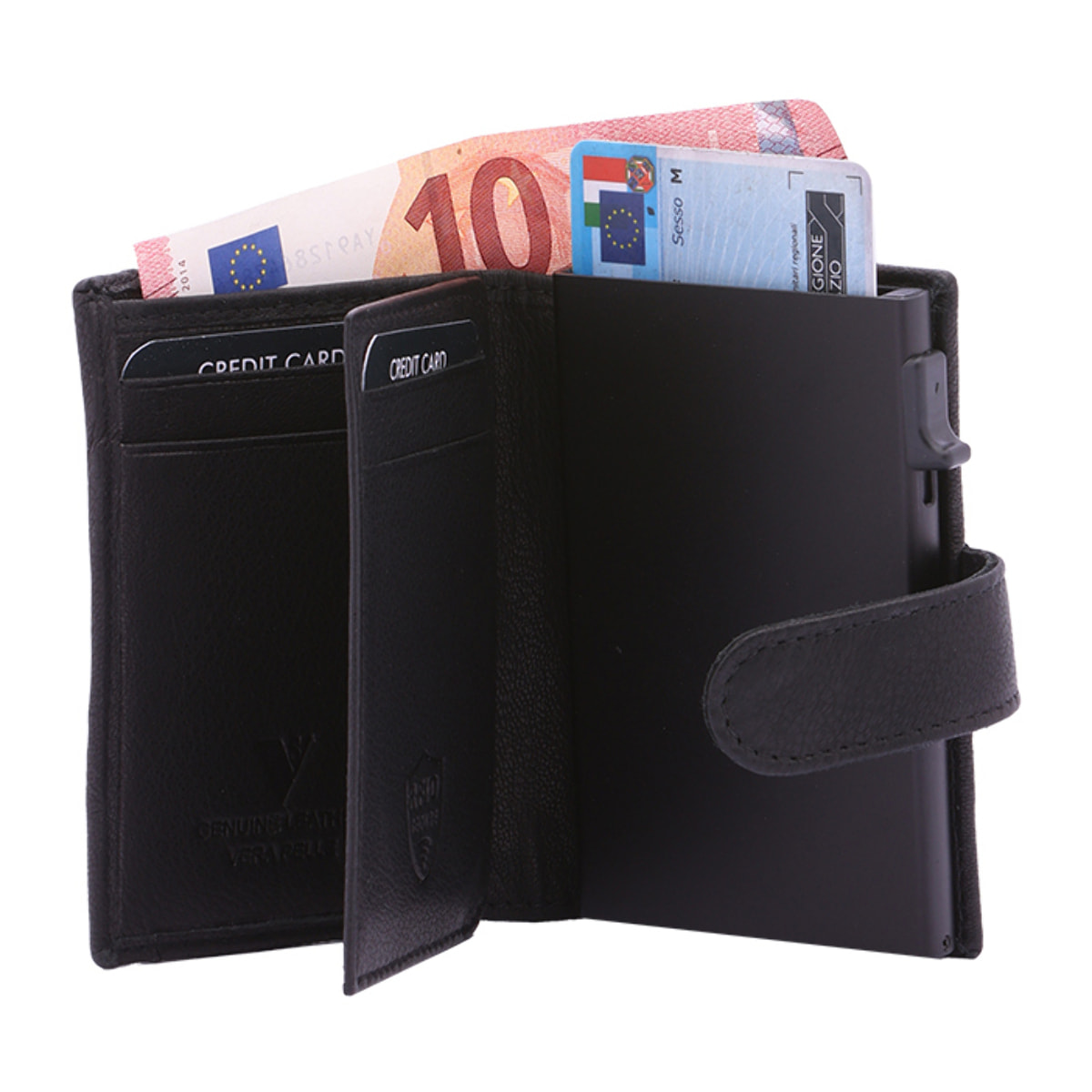 Portafoglio  da uomo In Vera pelle Made in Italy 7,5x10x2,5 cm