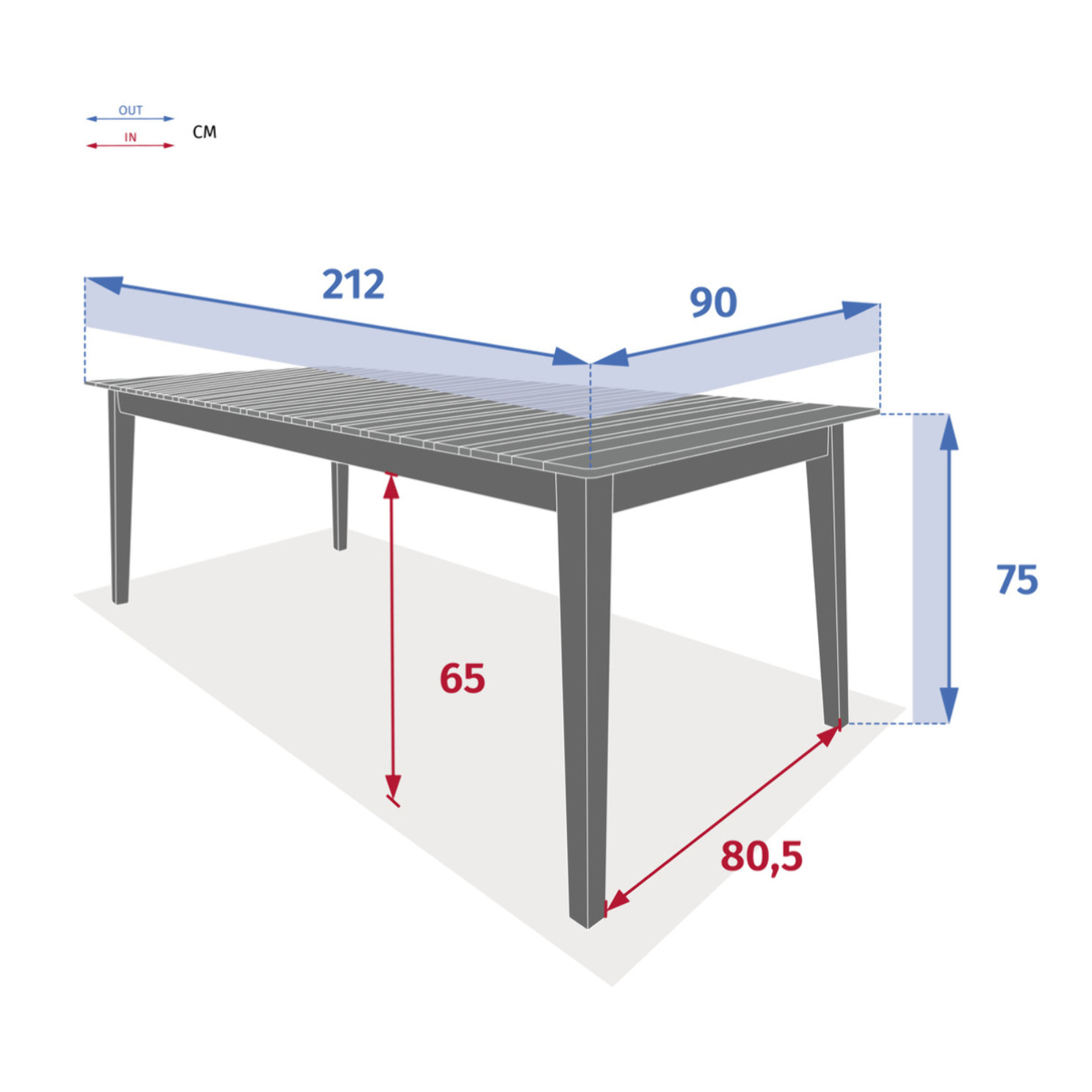 Table de jardin rectangulaire "Tiwi" acacia 10 places