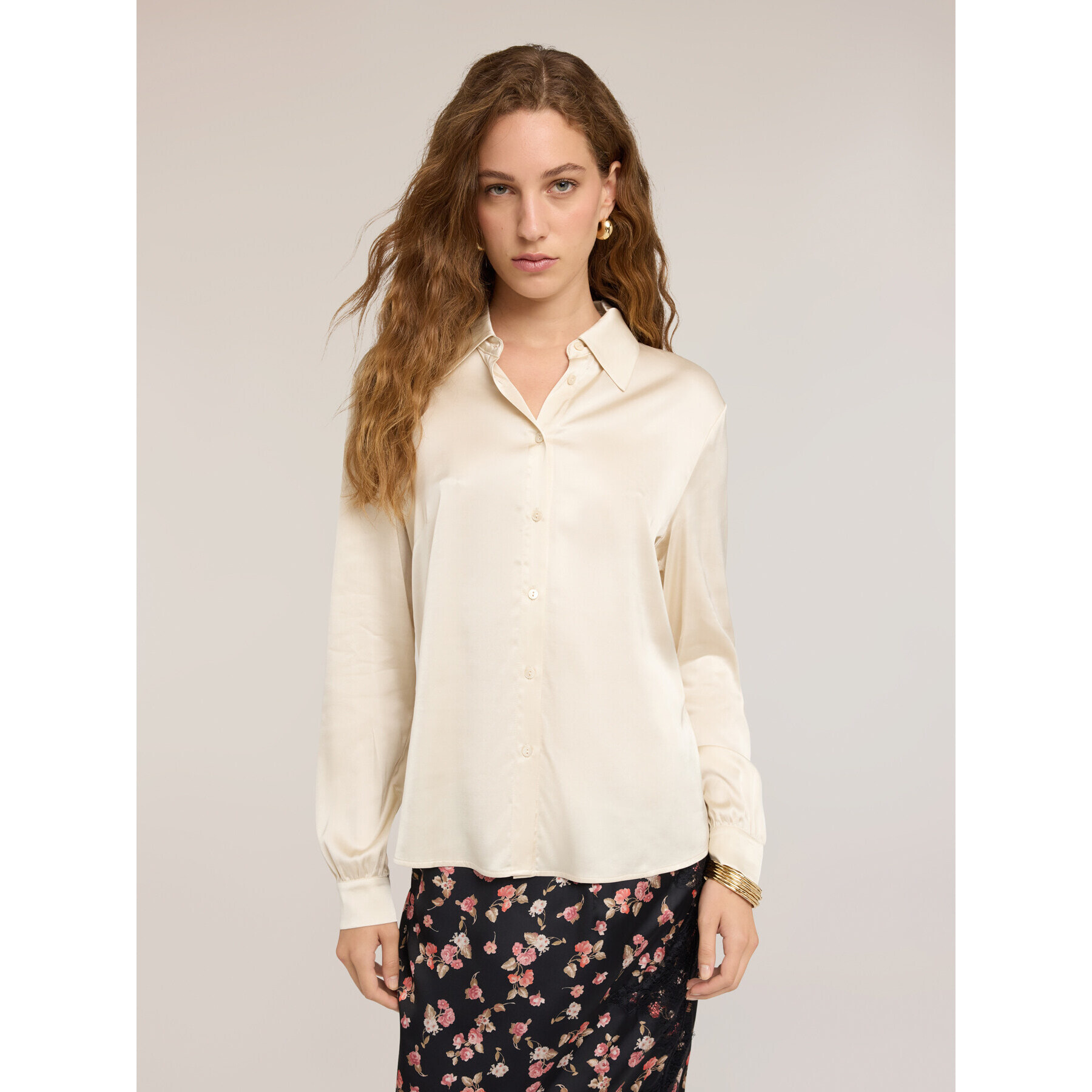 Motivi - Camicia in raso - Bianco