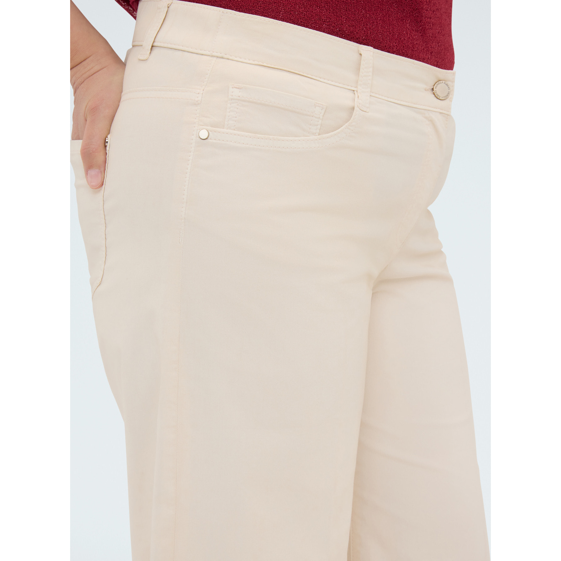 Fiorella Rubino - Pantalones Wide Leg de algodón ligero - Beige