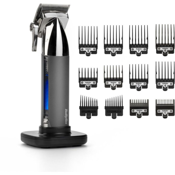 Tondeuse cheveux BABYLISS E996E - super-X metal series, molette réglable, 55 hauteurs de coupe, précision 0,2 mm, 180 mn