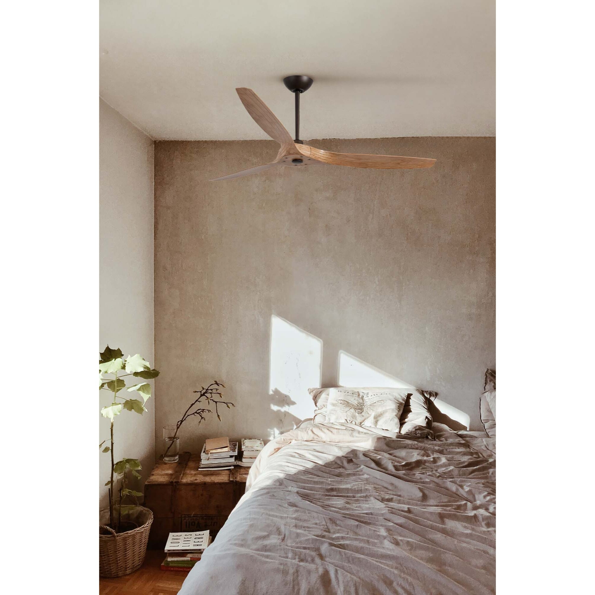 MOREA L Ventilador de techo marrón claro