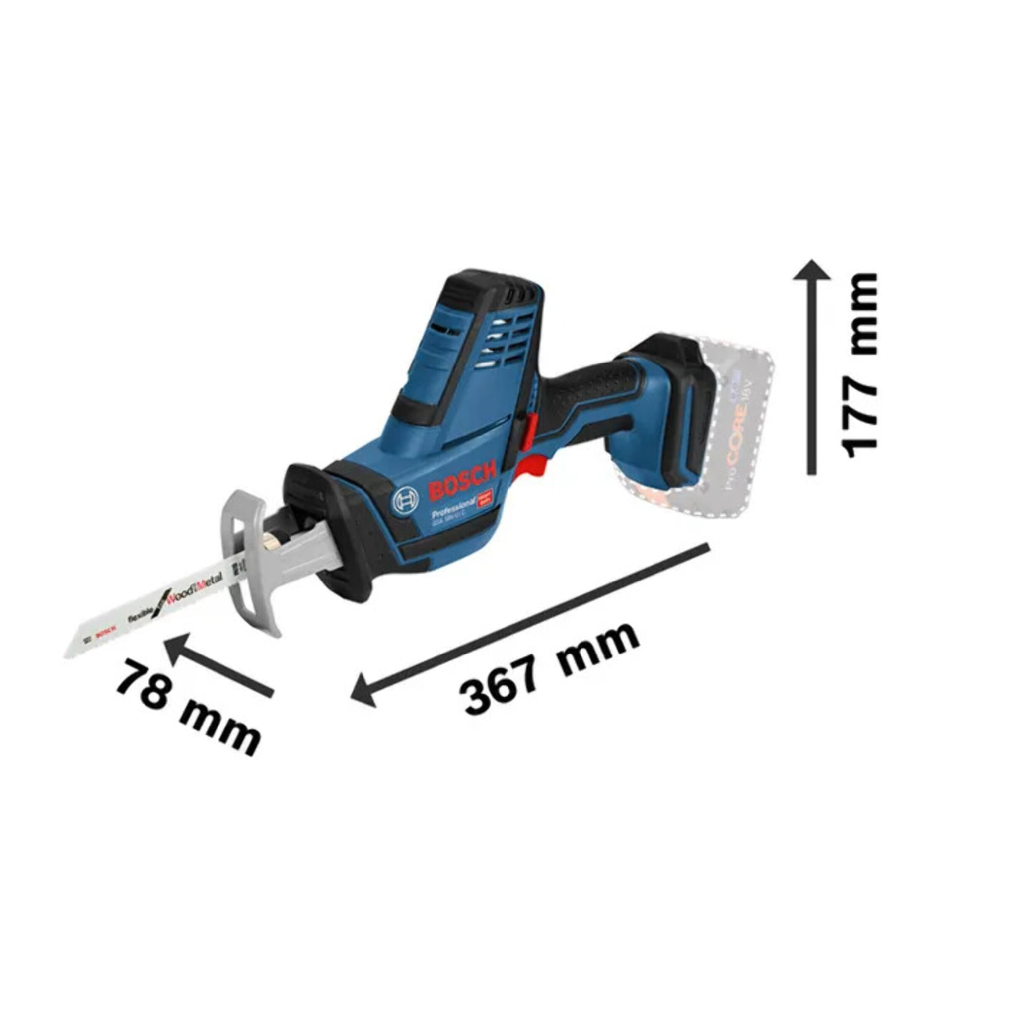Scie sabre BOSCH GSA 18 V-Li C - Avec 2 batteries 5.0 Ah, chargeur, coffret + 3 lames de scie - 06016A5002