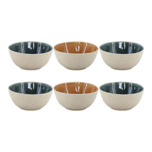 Lot de 6 bols médiums, CORALIA