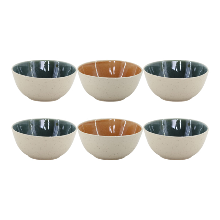 Lot de 6 bols médiums, CORALIA