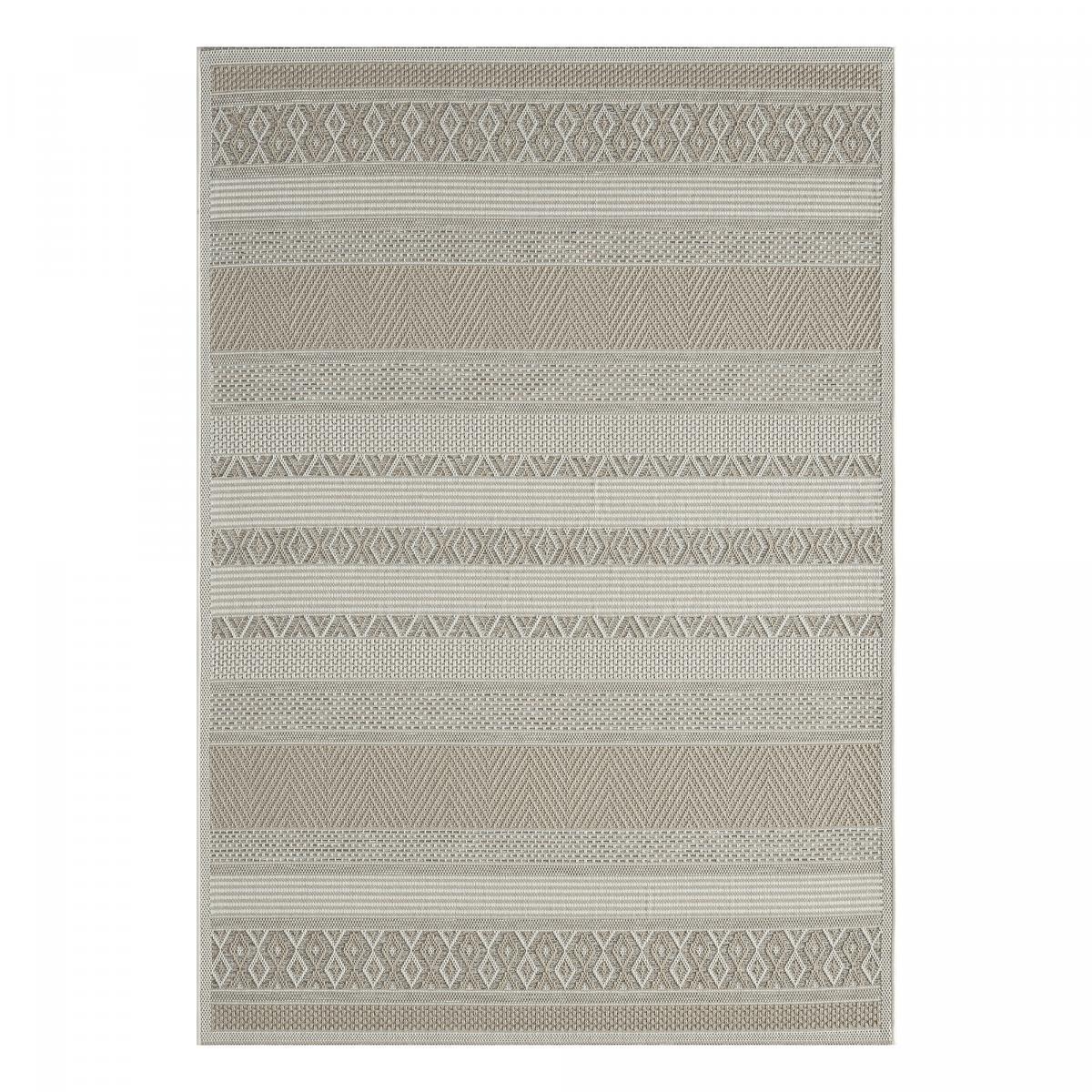 Tapis exterieur CANCUN EX Beige 120x160 en polypropylène doux et soyeux