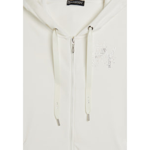 Tuta donna in French Terry Modal con zip e cappuccio