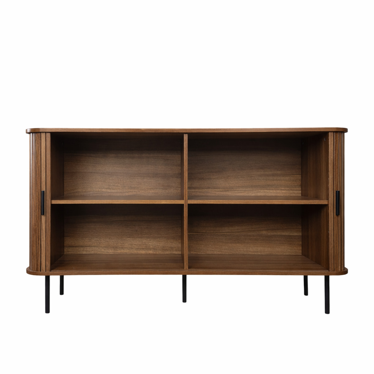 Buffet en bois cannelé à portes coulissantes 140cm AMINA