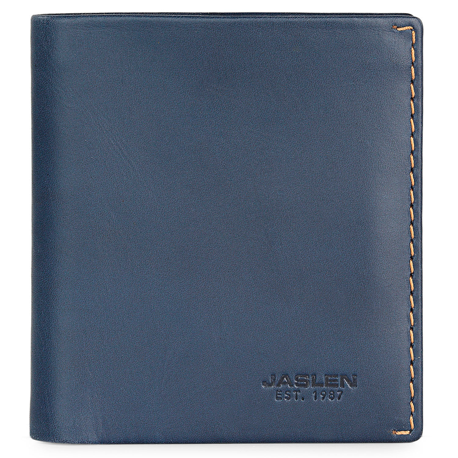 Cartera Hombre Piel Jaslen Lyon Azul Marino-Camel