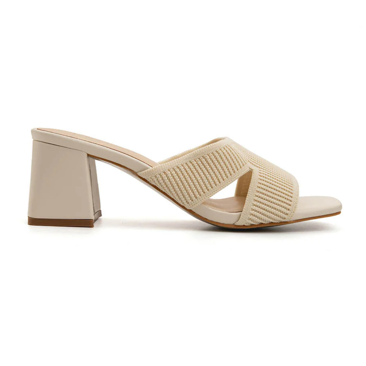 Sabot cross-strap in tessuto - BEIGE