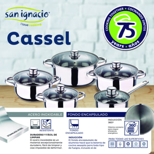 Bateria de cocina 12 piezas con juego de 3 sartenes y grill  SAN IGNACIO