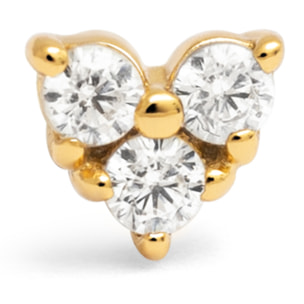 Orecchino Cuore Spark Argento Placcato Oro