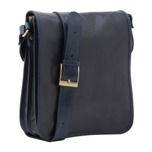 Borsa a tracolla uomo in vera pelle - Modello False - Made in Italy - 29.0 x 24.0 x 9.0 cm