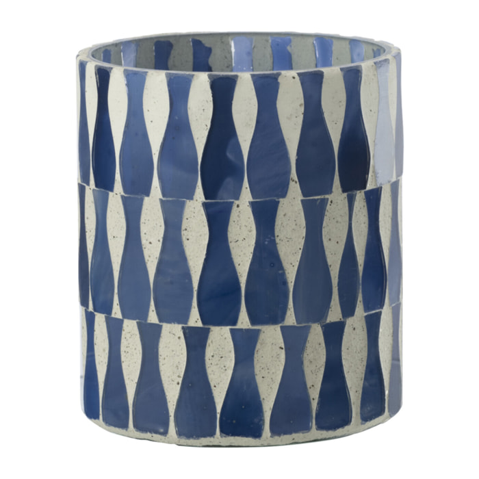 J-Line Chandelier - verre - bleu/blanc - medium