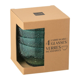 J-Line Boite 4 Bols Plastque Bleu Aqua