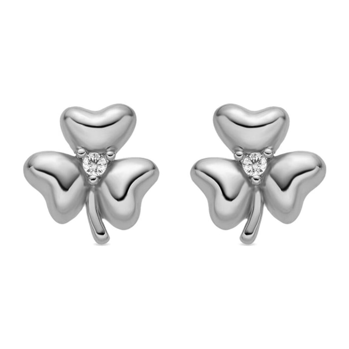 Pendientes con Circonita Brillante acabado plata