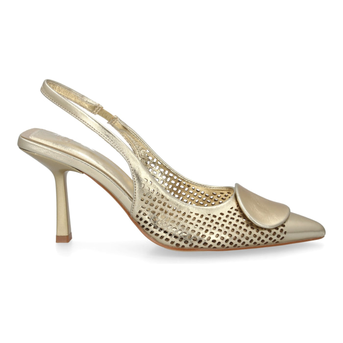 Zapato destalonado calado mujer tacón elegante