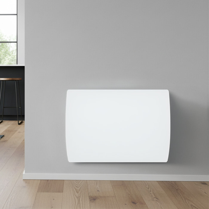 Radiateur inertie Ceramique en VERRE BLANC 1000w