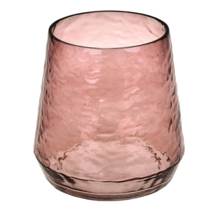 Vaso Porta Candela Onda 15Dx15 Cm - Pezzi 3 - 15X15X15cm - Colore: Rosa - Bianchi Dino - Vasi E Cont. Vetro, Alzate