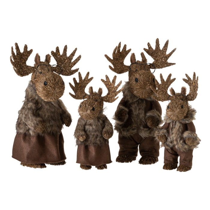 J-Line figurine Elan Debout - paille - marron - large - 2 pcs