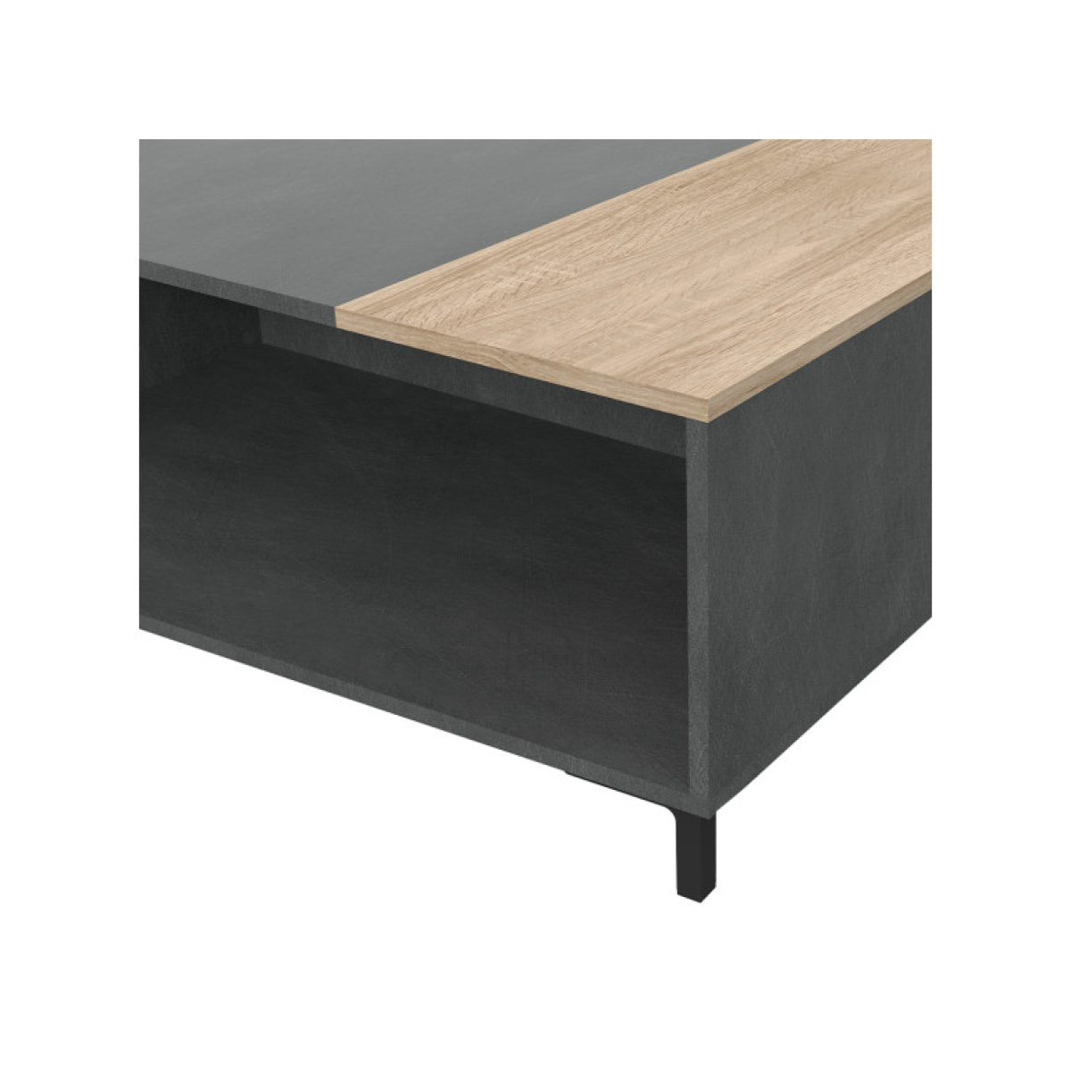 Table basse en bois moderne avec rangements béton gris - UNIVERSE