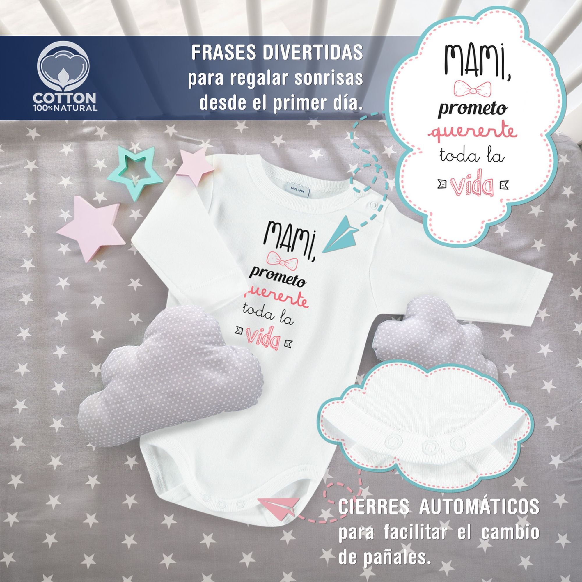 Body bebé manga larga personalizado frases