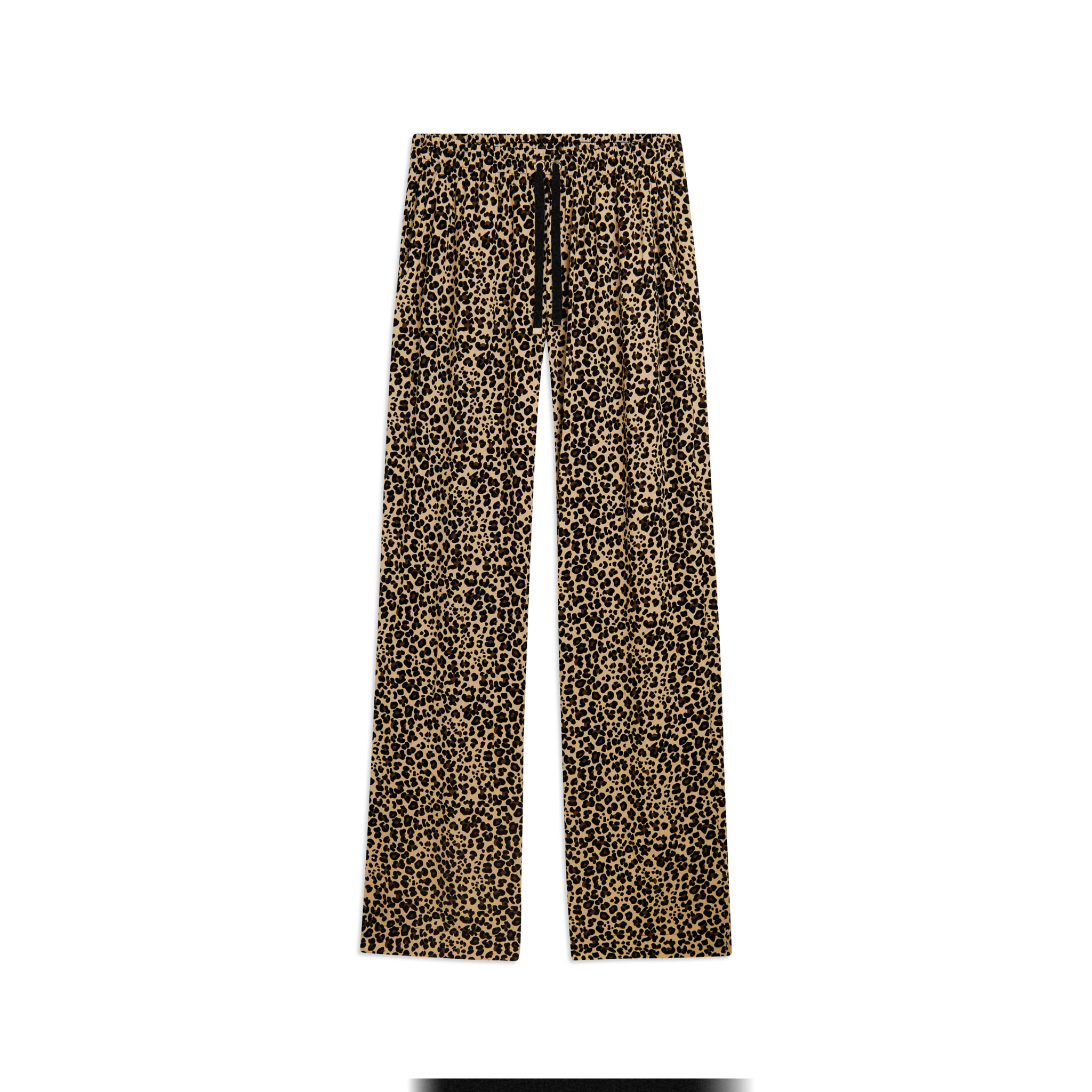 Pantaloni wide leg in viscosa fantasia animalier