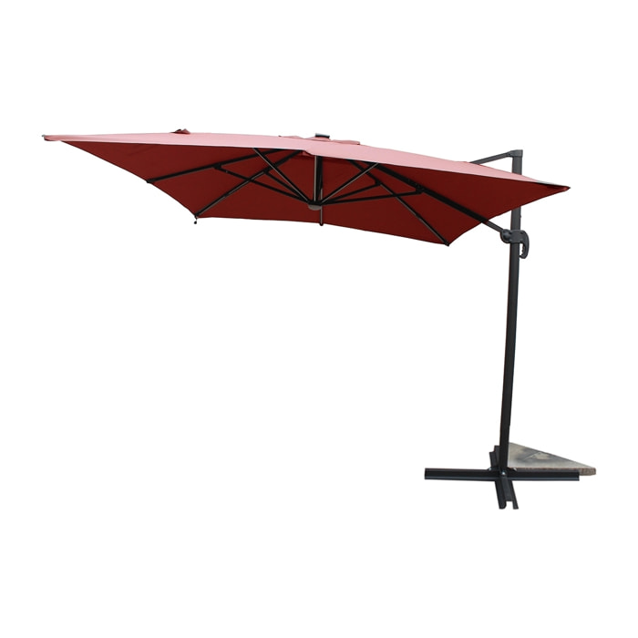 Parasol LED 3 x 4 m terracotta VALIANO