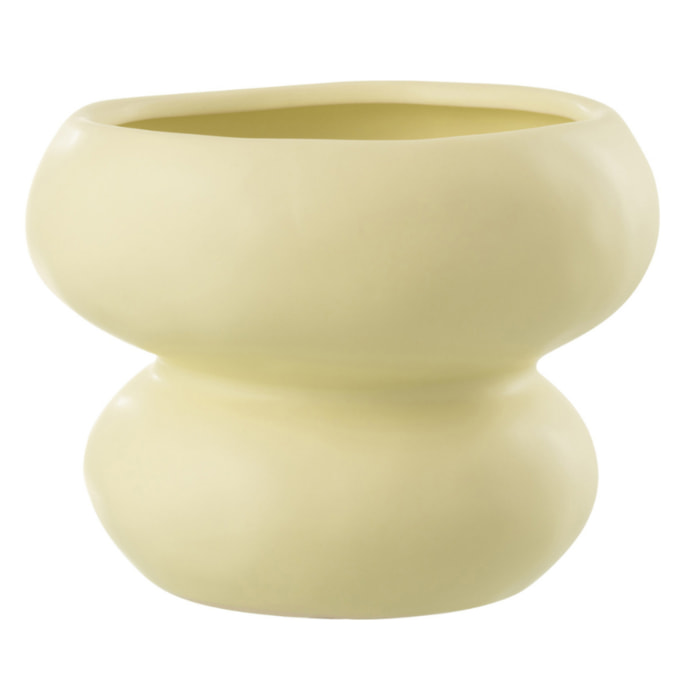 J-Line cache-pot Cercle - porcelaine - jaune clair - Ø 19.5 cm