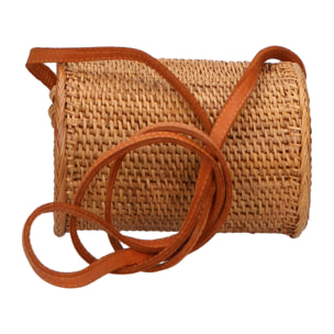 Borsa a tracolla da Donna Laurenzia in Rattan Prodotto Vegano 14x20x14 cm