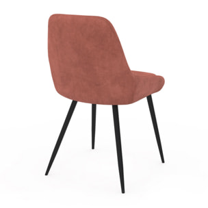 Chaises Olivia en velours et pieds métal - Terracotta