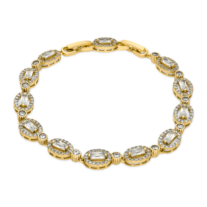 Pulsera con Circonita Brillante acabado oro 18k