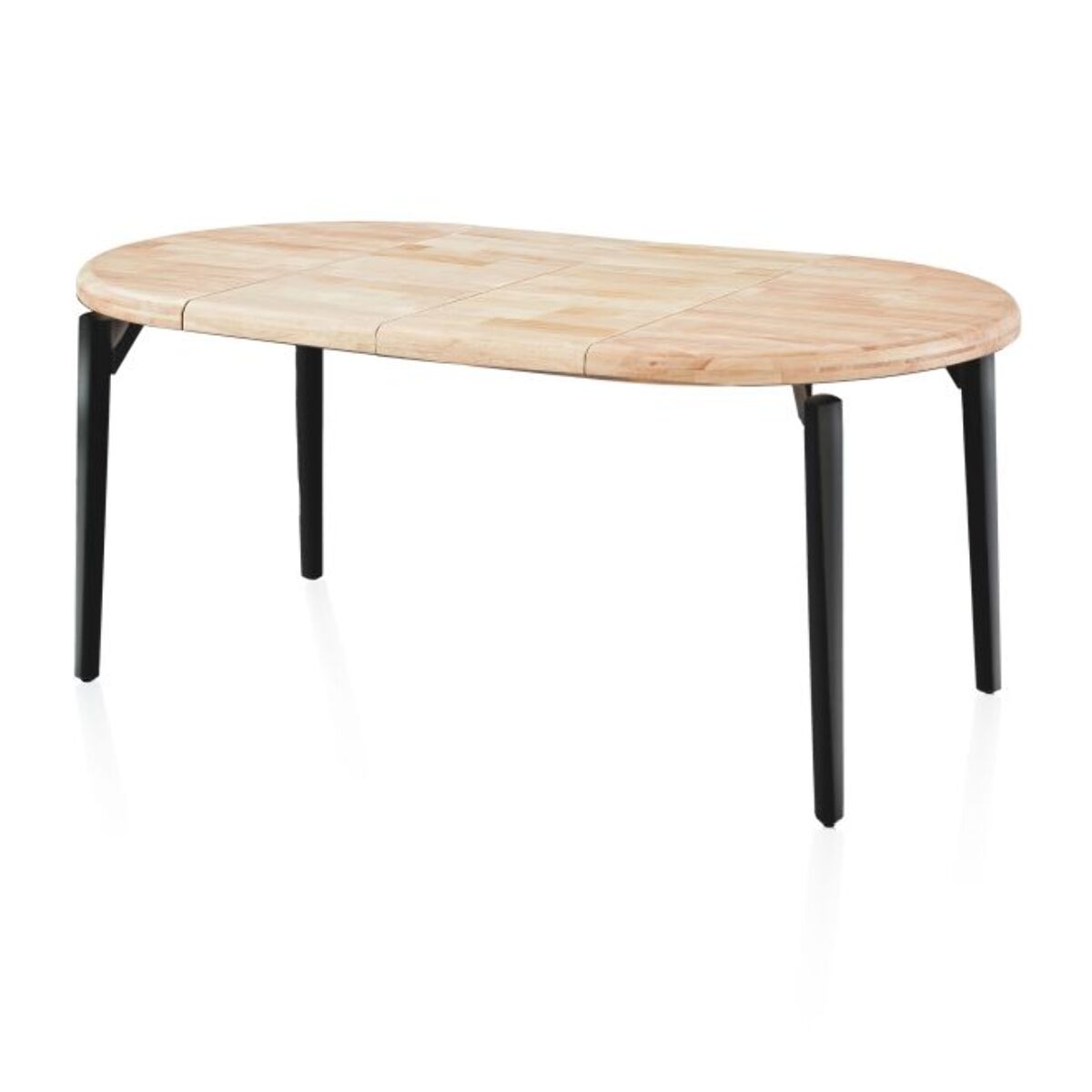 Mesa redonda extensible Padma Negro - Roble