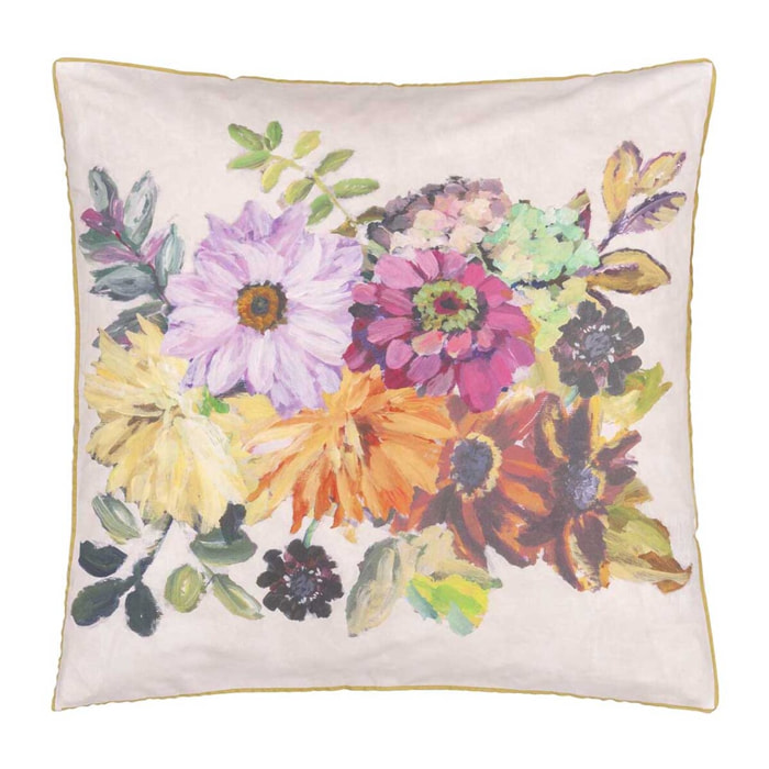 Taie d'oreiller imprimée en percale de coton, GLYNDE CORAL, Multicolore