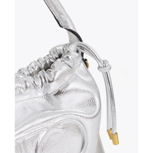 Piatto per caramelle dorato con logo ovale in rilievo