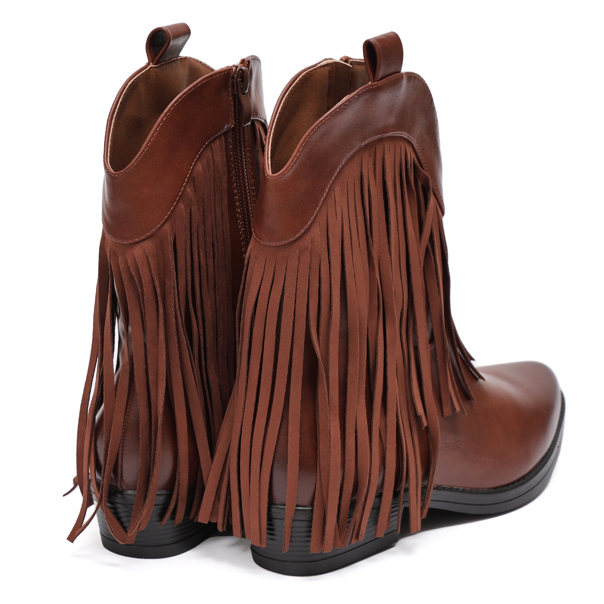 Stivaletto in simil pelle con frangia