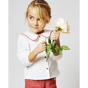 Camisa con cuello en forma de nube blanca