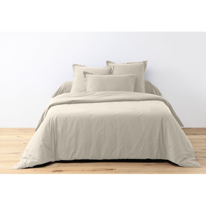 Parure Housse De Couette + 1 taie 100% Coton 57fils Ivoire