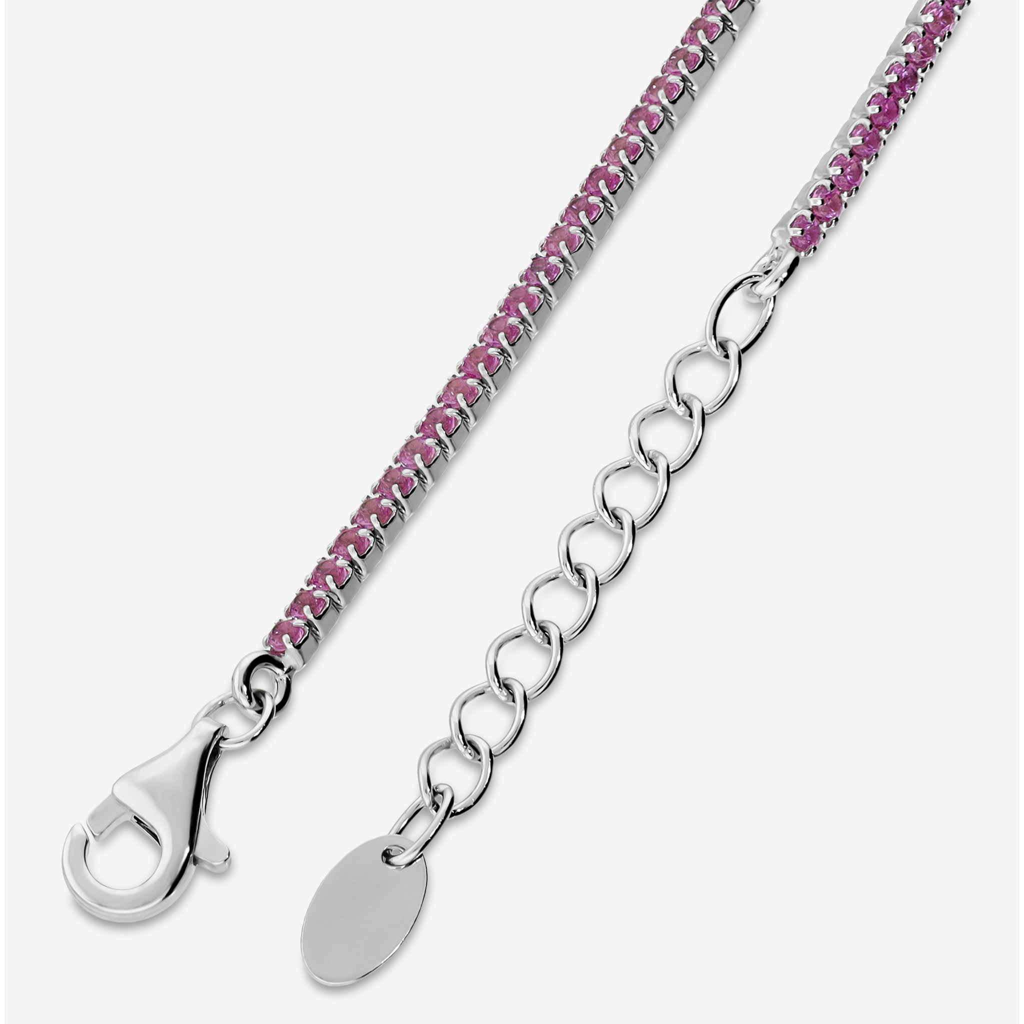 Bracciale Tennis con Cubic Zirconia Rosa 1.5mm