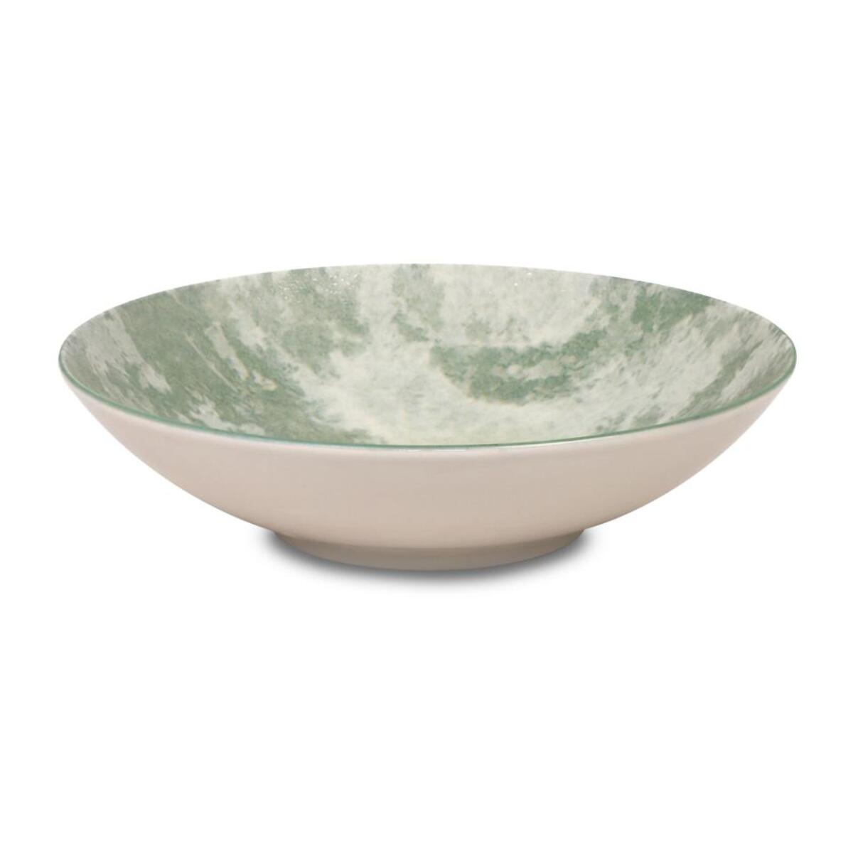 Service 18 pièces vert en porcelaine - "Aube de Menthe"