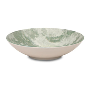 Service 18 pièces vert en porcelaine - "Aube de Menthe"