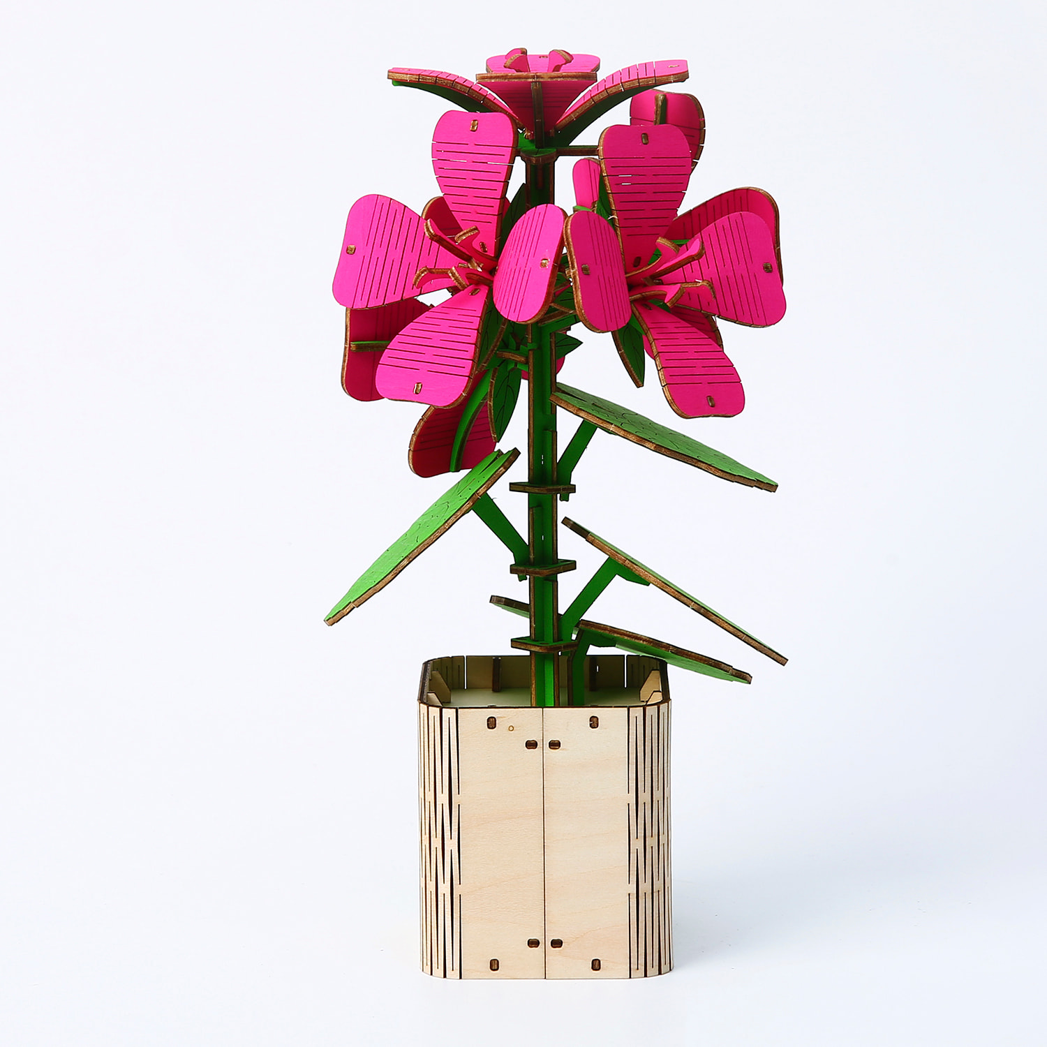 Maqueta de Madera 3D, diseño de Geranio. 128 piezas.